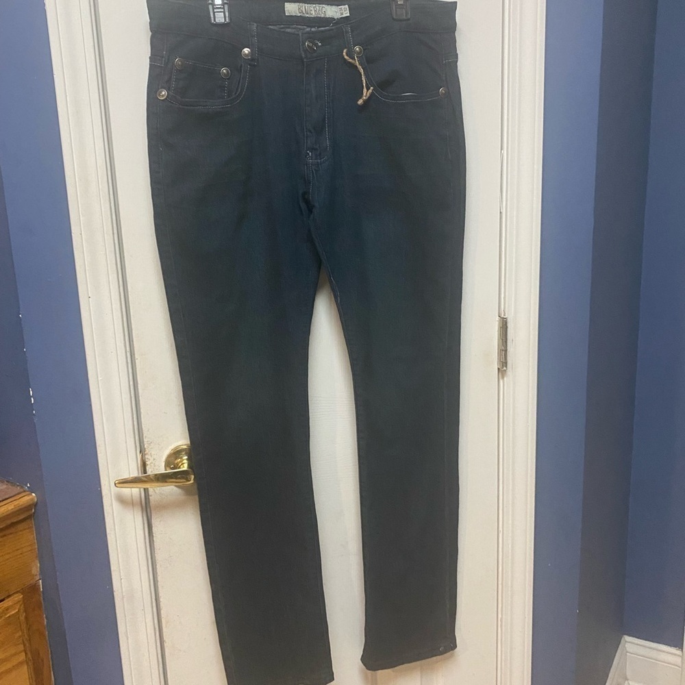 Blue Rag Relaxed Fit Boot Cut Men's 34X32 Denim Blue Jeans Dark Wash. - Picture 2 of 9